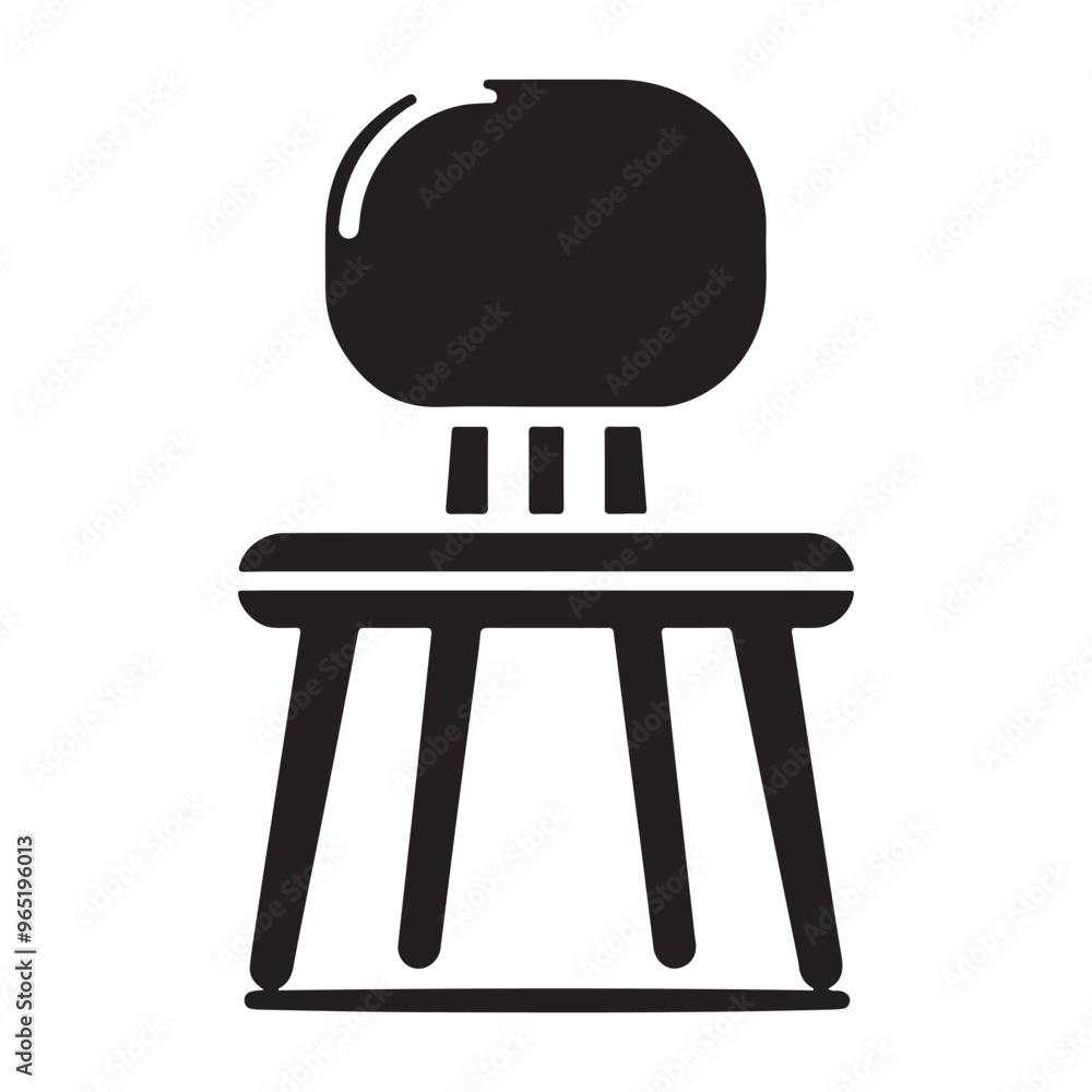 Stylish Black Chair Silhouette Vector Design Stylish Black Chair Silhouette Vector Design