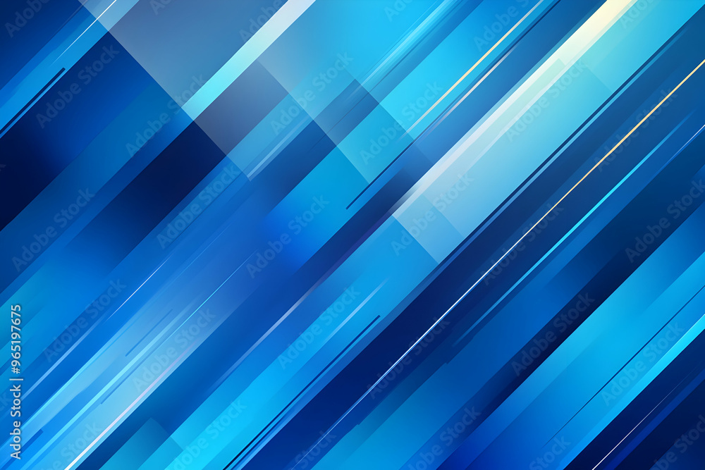 Obraz premium Abstract blue background with diagonal stripes and lines.