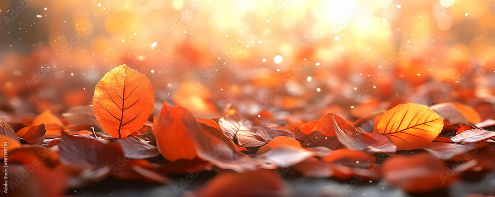 Golden Autumn Leaves Background - A Realistic Image of Fall Splendor Golden Autumn Leaves Background - A Realistic Image of Fall Splendor