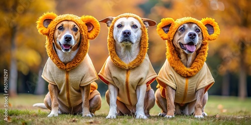 Tenacious three-headed dog costume for dogs, Halloween and costume party game-changer, captures hearts with adorable photo