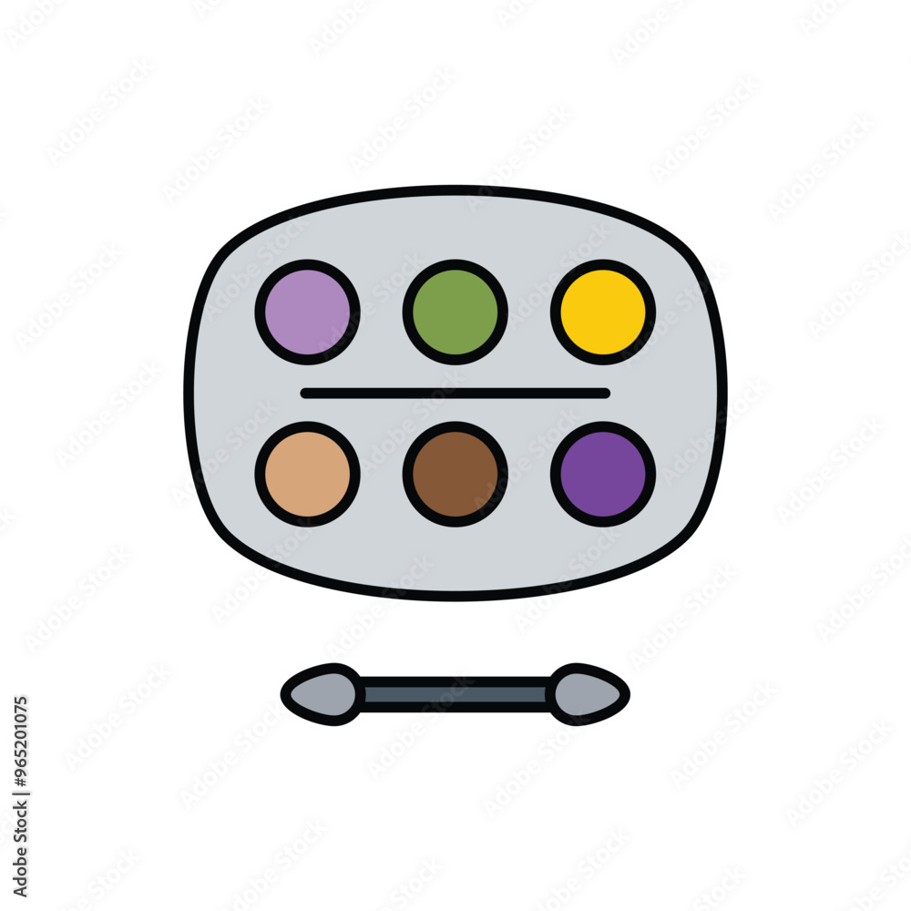 eye shadow color line icon with white background vector stock illustration eye shadow color line icon with white background vector stock illustration