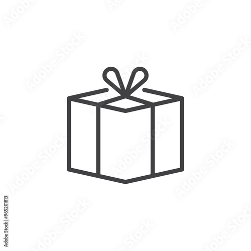 Cardboard gift box line icon
