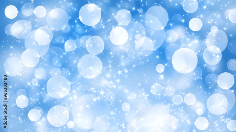 Abstract Blue Background with White Bokeh and Sparkle Lights Abstract Blue Background with White Bokeh and Sparkle Lights