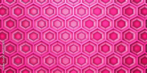 Vibrant pink geometrical pattern featuring interlocking hexagons with subtle gradient effects and subtle texture, ideal for backgrounds, textiles, or decorative design elements.