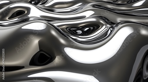Wallpaper Mural Abstract Liquid Metal Texture  Metallic Surface  Shiny Silver  Abstract Background  3D Rendering Torontodigital.ca