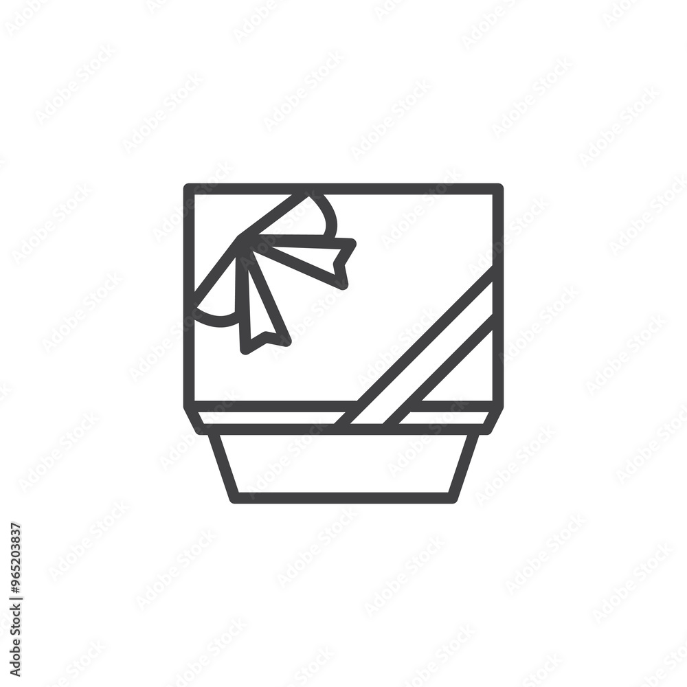Gift Box with Bow Tie line icon Gift Box with Bow Tie line icon