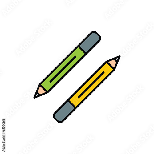 pencil color line icon with white background vector stock illustration