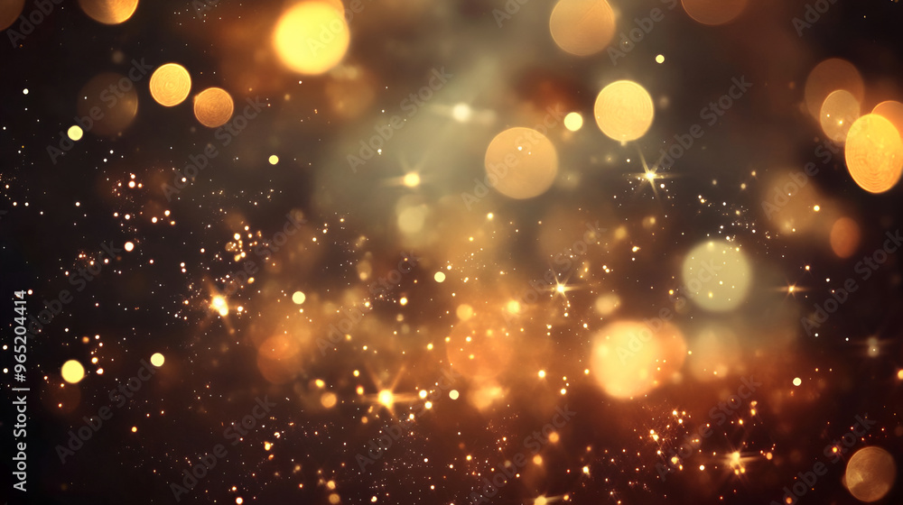 A magical display of golden stars sparkling against a dark, mystical background, creating a festive and enchanting atmosphere, Gold abstract background with bokeh defocused lights and stars
A magical display of golden stars sparkling against a dark, mystical background, creating a festive and enchanting atmosphere, Gold abstract background with bokeh defocused lights and stars