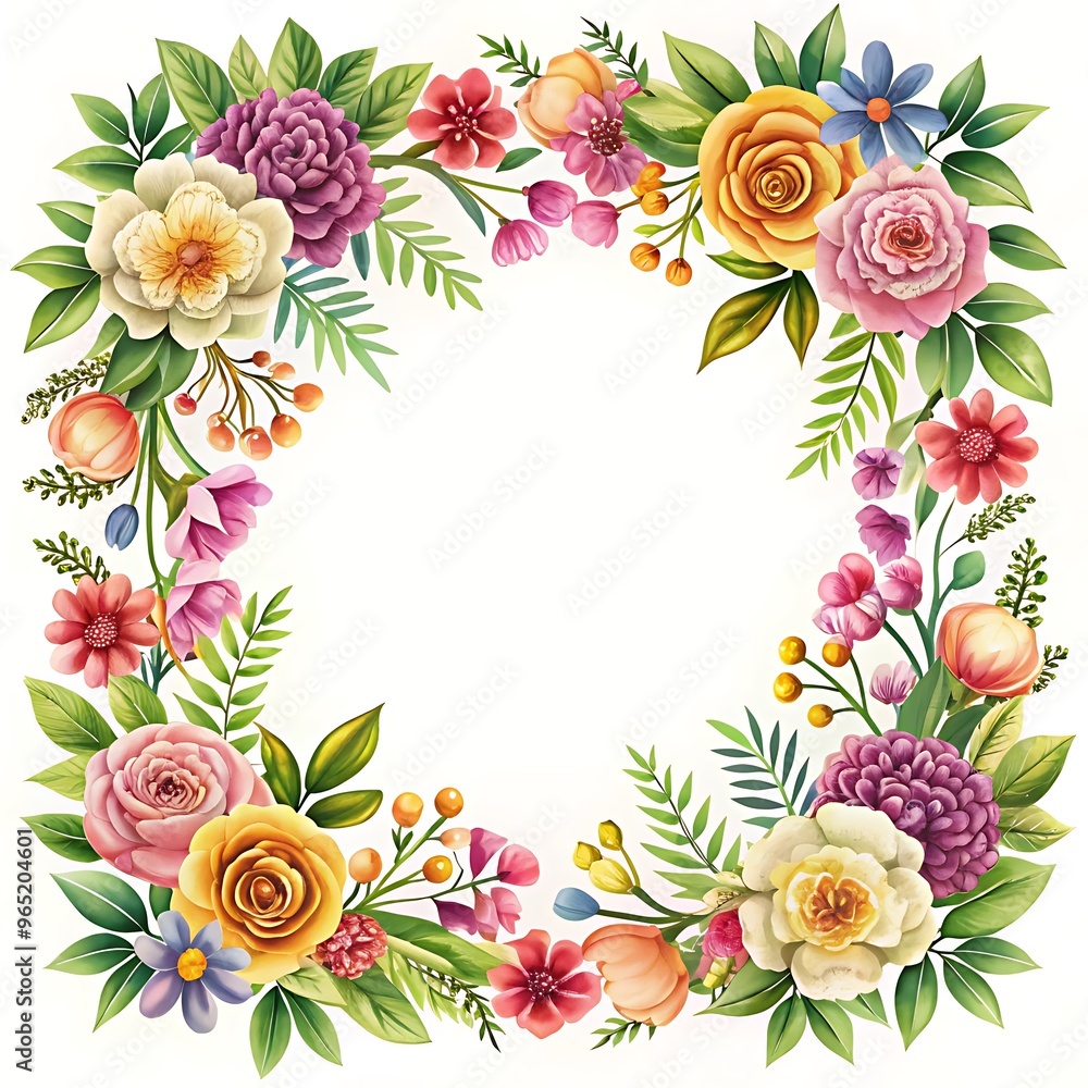 illustration of floral frame background. Ai Generated illustration of floral frame background. Ai Generated