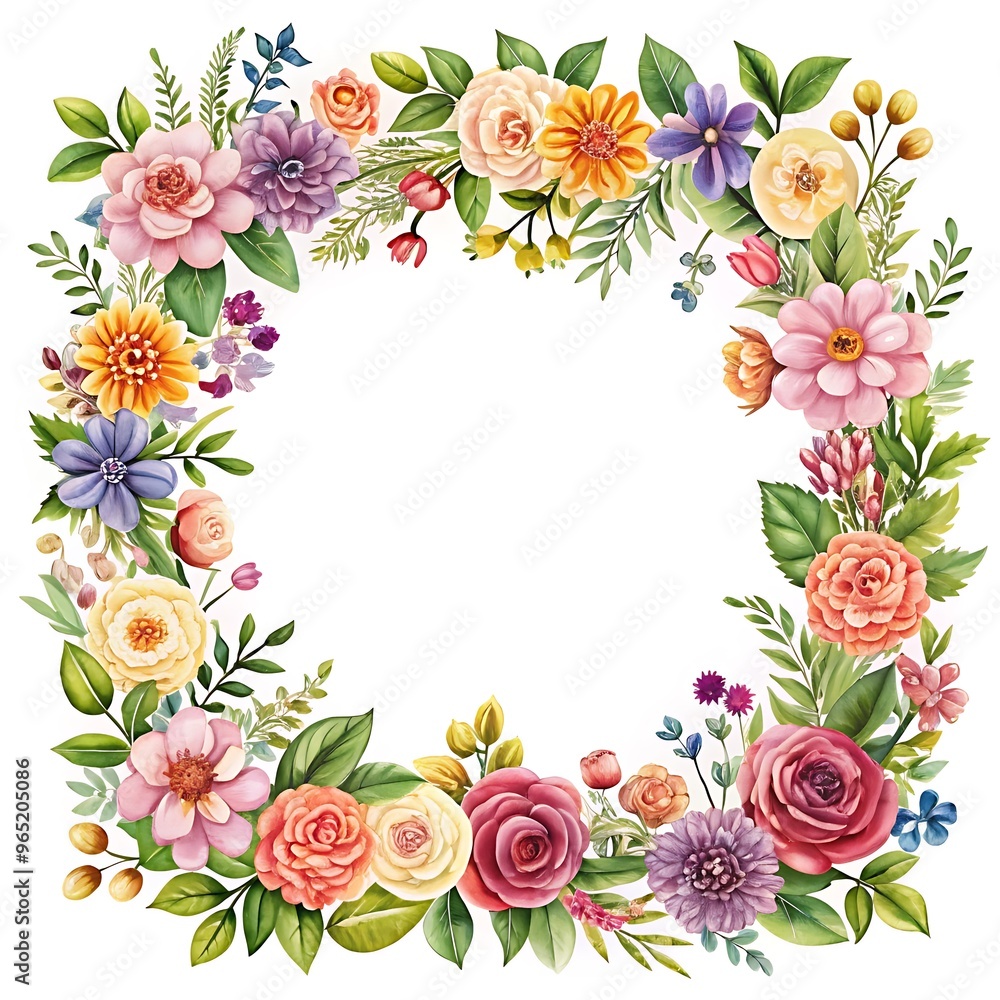 illustration of floral frame background. Ai Generated illustration of floral frame background. Ai Generated