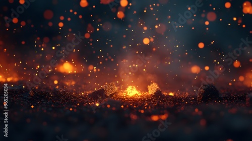 Abstract Fire Spark Bokeh Background