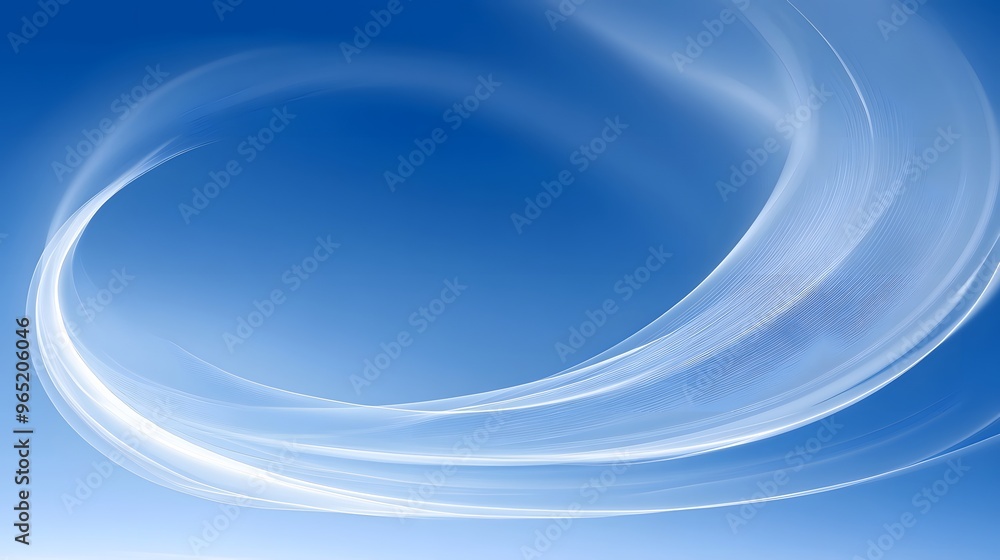 Fototapeta premium Abstract Blue Sky with White Swirling Lines