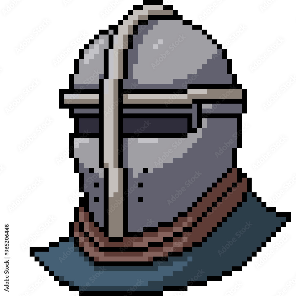 pixel art of medieval knight helmet Stock Vector | Adobe Stock
