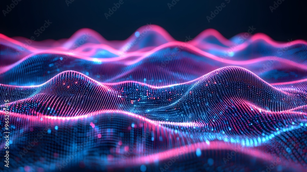 Fototapeta premium Abstract Neon Light Wave Background