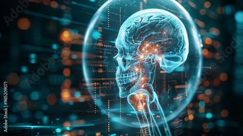 Bone knee joint human organ inside transparent dome shield protection futuristic with medical icon. Technology innovation health care. Empty space for text. Medical science ads website banner. 