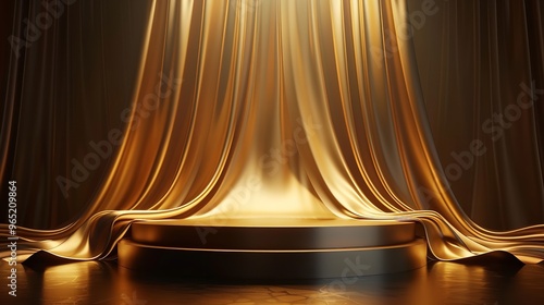 Gold Podium Background Product Silk Luxury Black 3D

 photo