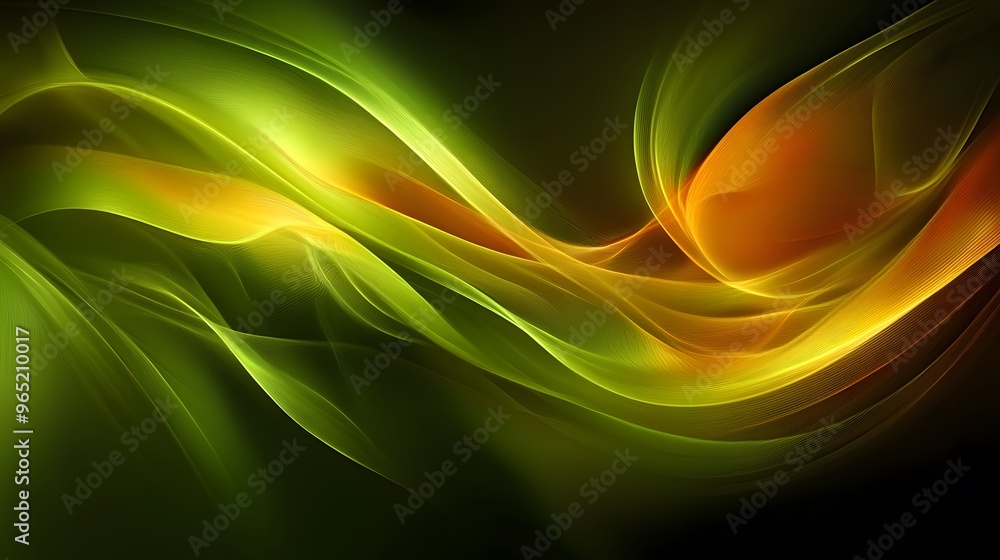 Abstract Green and Orange Swirls Background Abstract Green and Orange Swirls Background