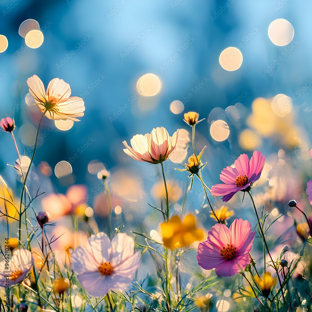 Dreamy Cosmos Flowers Field Nature Photography Dreamy Cosmos Flowers Field Nature Photography