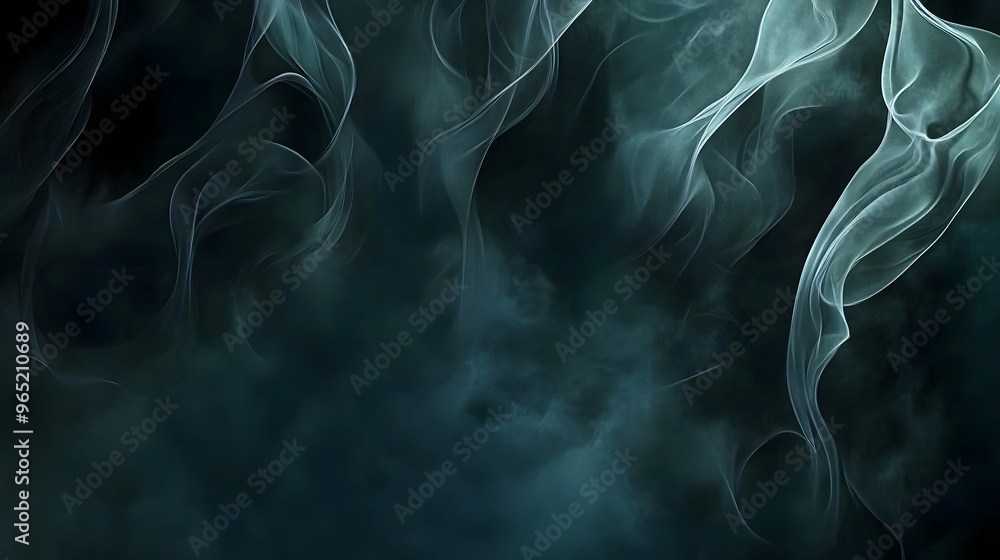 Obraz premium Abstract Smoke Background with Teal and Grey Hues