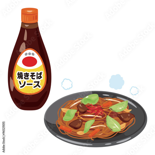 焼きそばソースと焼きそば