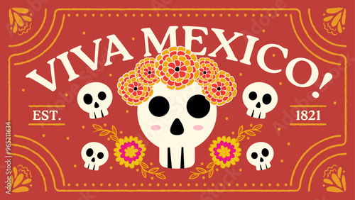 Mexico heritage inspired wallpaper, banner background