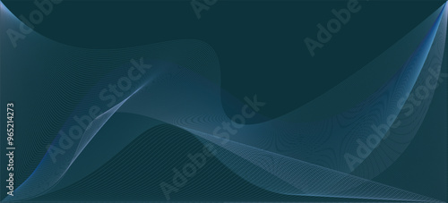 abstract blue background wave lines fluid flowing energy Dark abstract background with glowing wave Vector illustration isolated Futuristic technology concept backdrop, poster, banner, cover, brochure