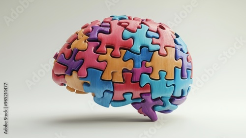 A colorful brain made of puzzle pieces