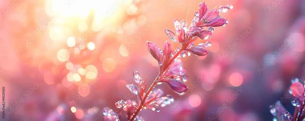 Pink Flower Dew Drops Spring Background Image Pink Flower Dew Drops Spring Background Image