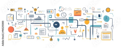 Wallpaper Mural Abstract illustration of a complex system of interconnected ideas, information, and processes. Torontodigital.ca