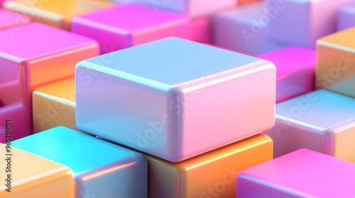 Abstract 3D Cubes Colorful Background