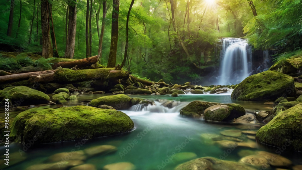 mountain river in the morning mountain river in the morning