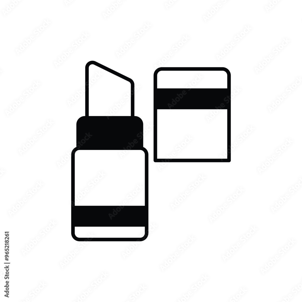 lipstick glyph icon with white background vector stock illustration lipstick glyph icon with white background vector stock illustration