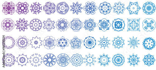 Indian famous mandala icon collection
