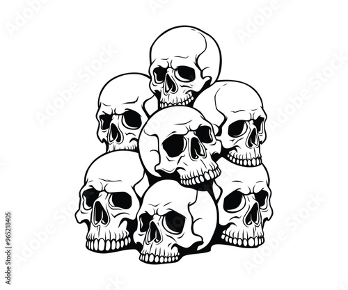Pile Of Skulls Vector