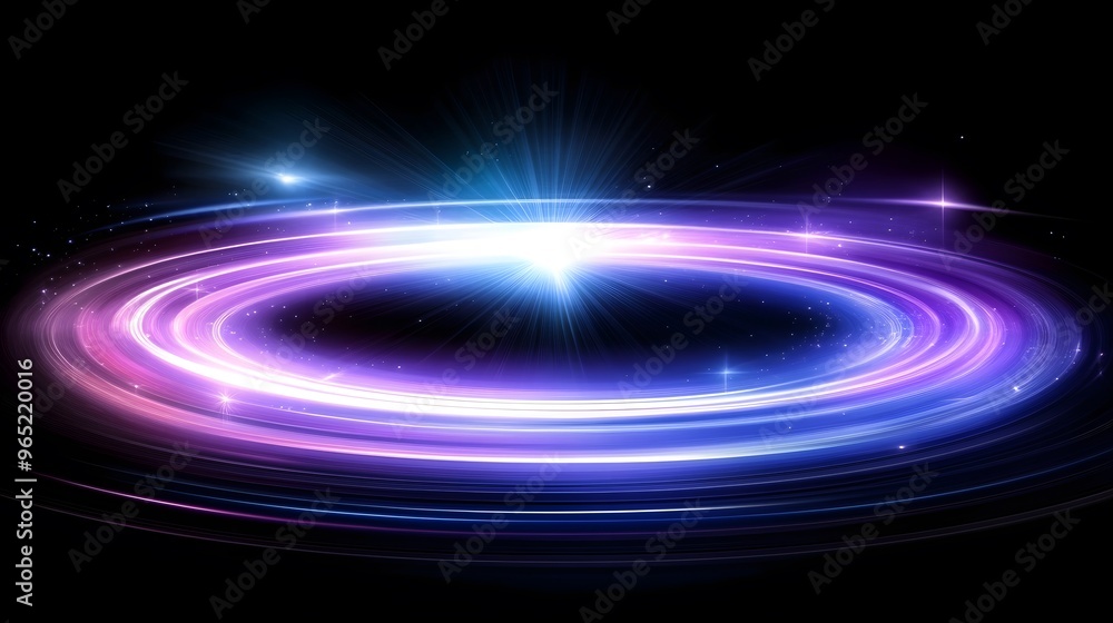 Abstract Purple and Blue Light Trails with Bright Glow and Stars Abstract Purple and Blue Light Trails with Bright Glow and Stars