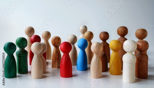 Unity and Individuality: A Collection of Multicolored Wooden Figurines