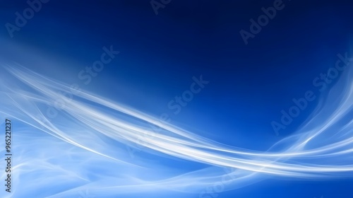 Abstract Blue and White Background with Curved Lines