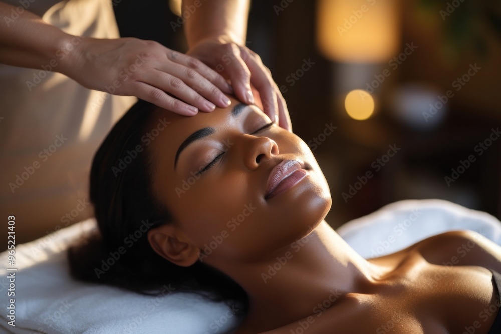 Massage adult woman head. Massage adult woman head.