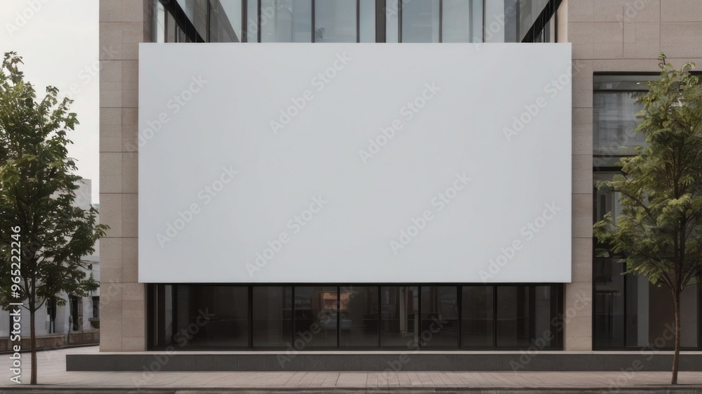 blank white screen mockup on the building blank white screen mockup on the building