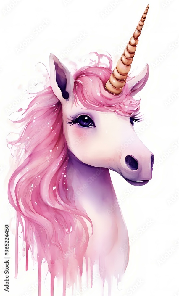 Pink unicorn on a white background Pink unicorn on a white background