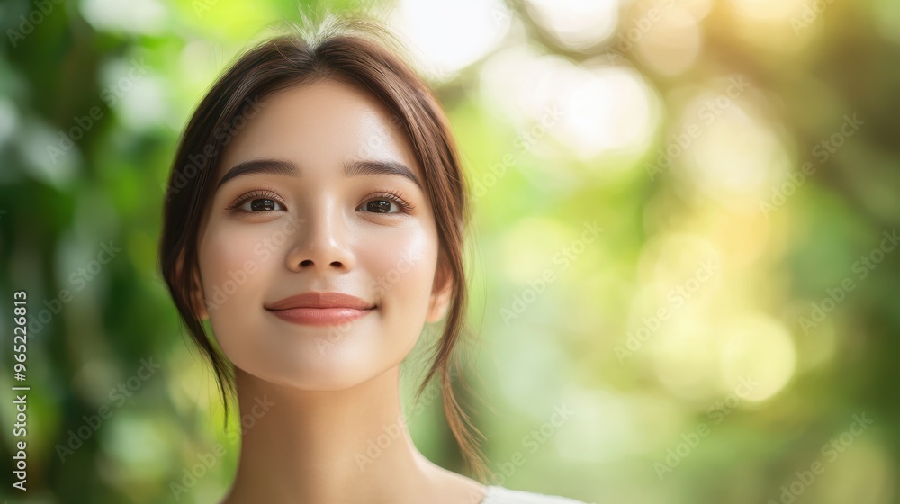 Serene Southeast Asian Woman Embracing Nature Therapy on a Tropical Forest Walk with Harmony Between Self and Environment Serene Southeast Asian Woman Embracing Nature Therapy on a Tropical Forest Walk with Harmony Between Self and Environment