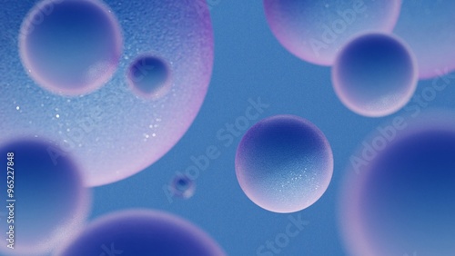 Abstract colorful violet glitter balls. Chaotic scatter spheres. Festive party wallpaper.