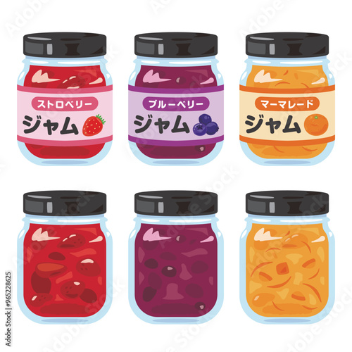 瓶詰めされたジャムセット