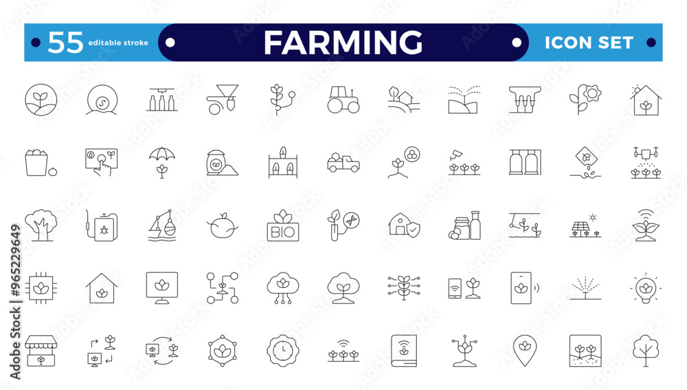 Farm, Farming, Agriculture Outline web icon set. Contains such Icons as Greenhouse, Haystack, Harvest, and more. Editable stroke outline icon. Farm, Farming, Agriculture Outline web icon set. Contains such Icons as Greenhouse, Haystack, Harvest, and more. Editable stroke outline icon.