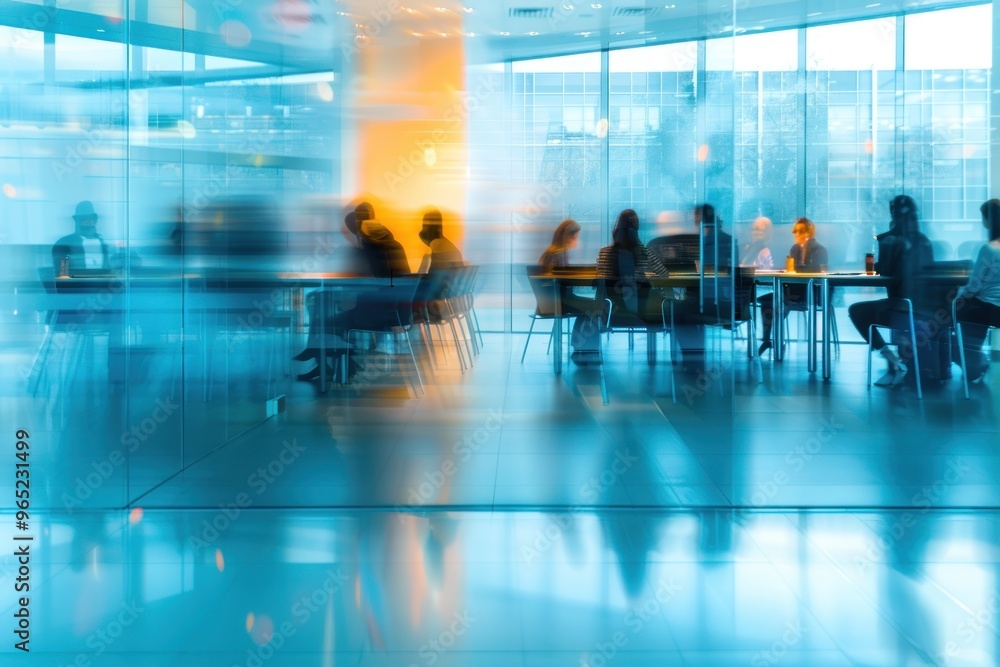 Blurred business people meeting in a modern office building conference room Blurred business people meeting in a modern office building conference room