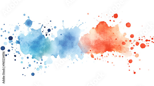 Colorful paint splashes on a white wall ,Abstract background ,Abstract watercolor background ,The texture of colored watercolor paint on the background 