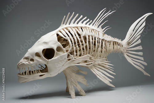 Papier mache fish skeleton ...