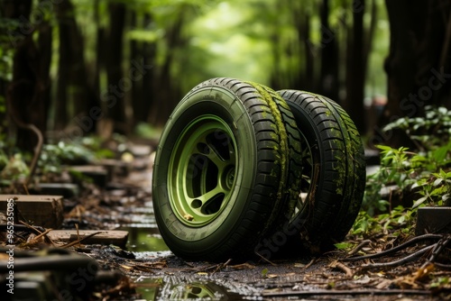 Wallpaper Mural industrial pollution, tires, plastic, electronics in the forest Torontodigital.ca