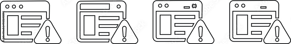 Vector concept design for page error icon set, Page is lost and not found message. Template for web page error. Trendy flat character design isolated on transparent background, used for mobile or web. Vector concept design for page error icon set, Page is lost and not found message. Template for web page error. Trendy flat character design isolated on transparent background, used for mobile or web.