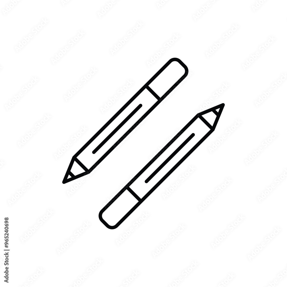 pencil line icon with white background vector stock illustration